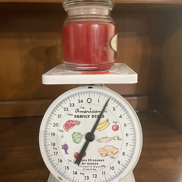 Vintage American Family Metal Kitchen Scale 25 Lb Original Box Farmhouse Canning - Picture 9 of 12